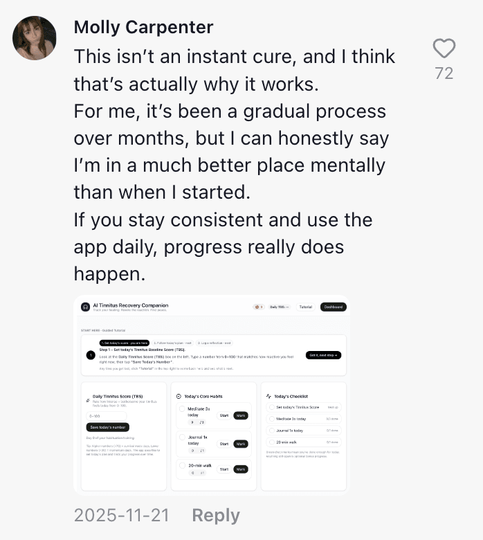 Tinnitus Companion success story