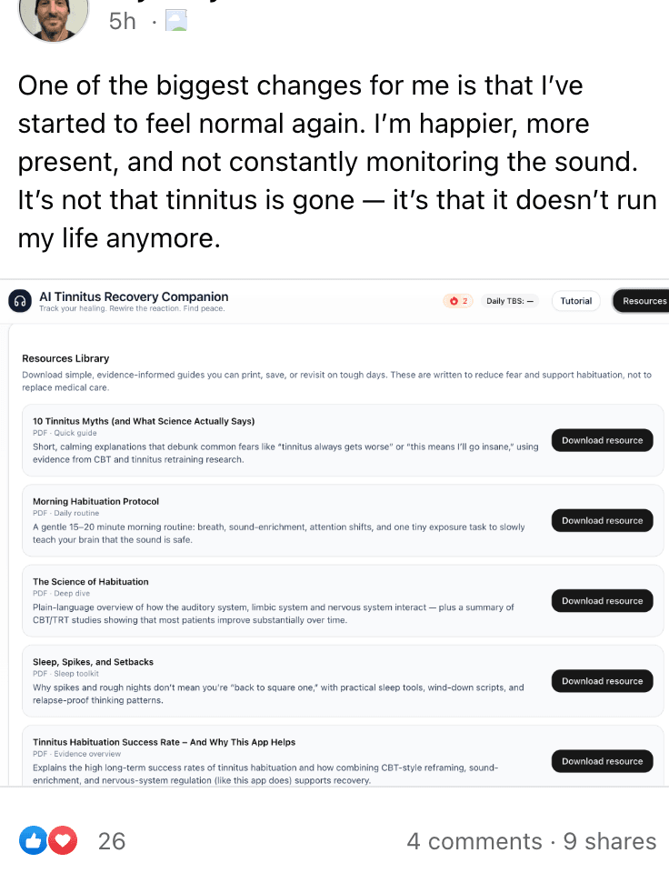 Tinnitus Companion success story